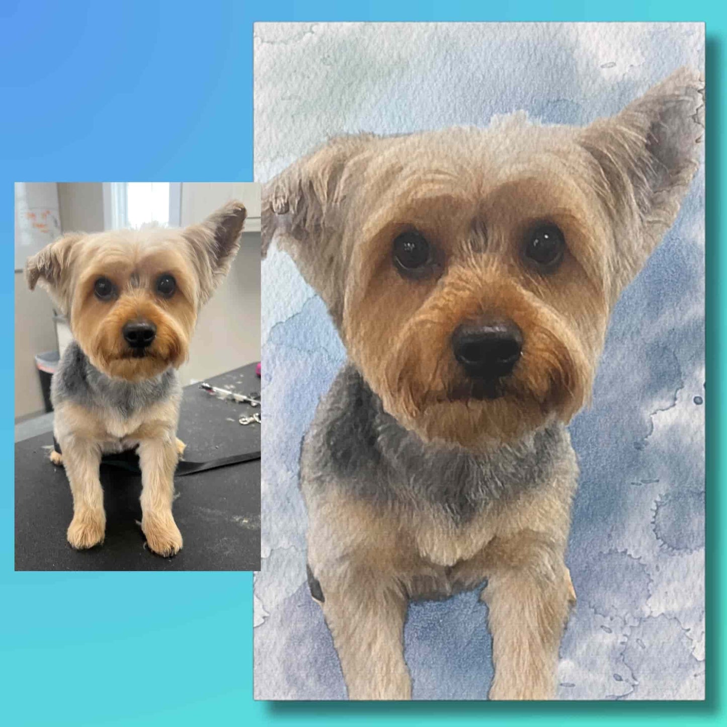 Custom Watercolor Pet Portrait – Matte Canvas Print
