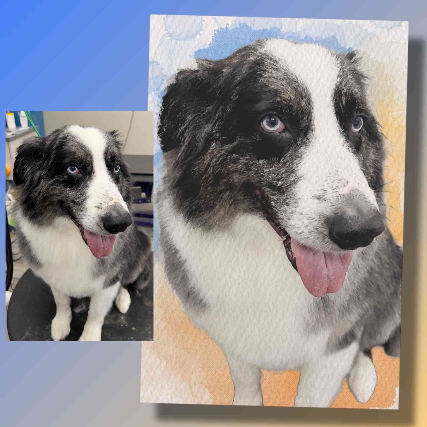 Custom Watercolor Pet Portrait – Matte Canvas Print