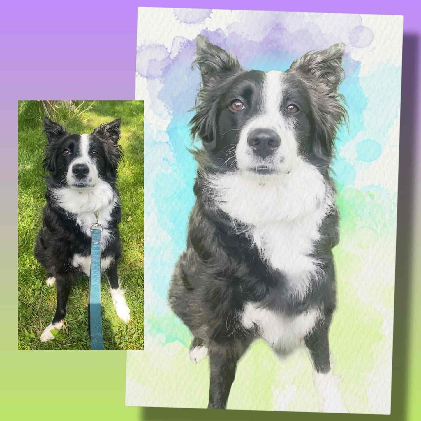 Custom Watercolor Pet Portrait – Matte Canvas Print